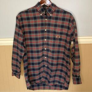 Alexander Julian Red Green Blue Plaid Button Down Shirt Men’s Medium Cabincore